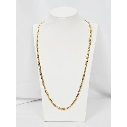 14K Yellow Gold Cuban Link Chain Necklace