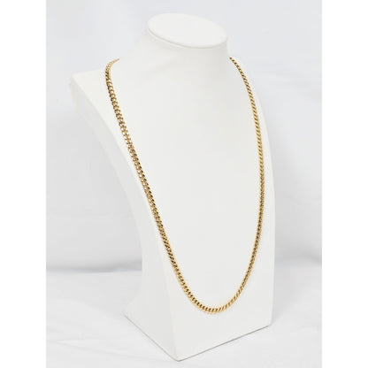 14K Yellow Gold Cuban Link Chain Necklace