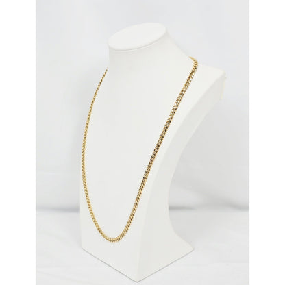 14K Yellow Gold Cuban Link Chain Necklace