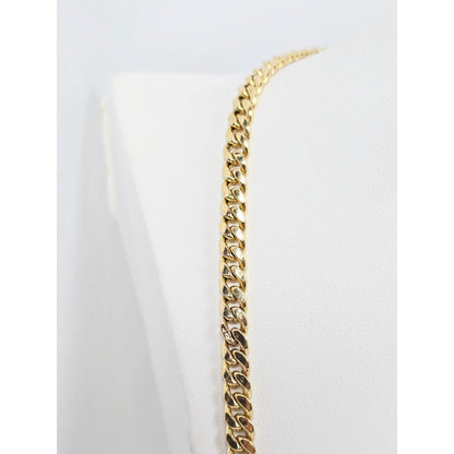 14K Yellow Gold Cuban Link Chain Necklace