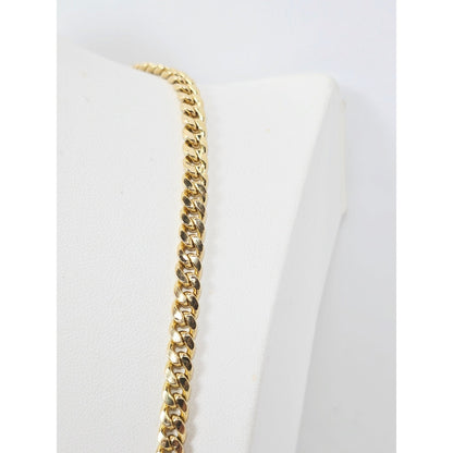 14K Yellow Gold Cuban Link Chain Necklace