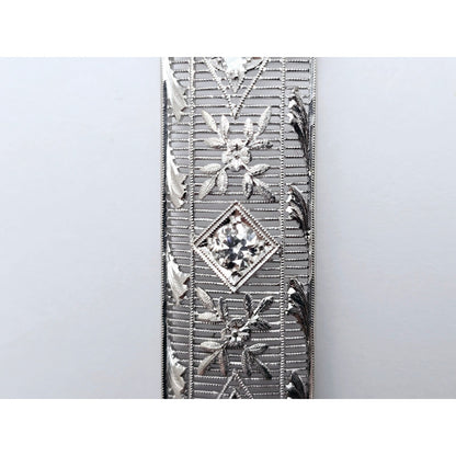 Vintage 850 Platinum Old Cut Diamond Drop Down Bar Charm Pendant