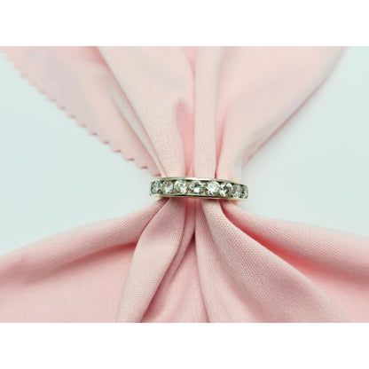 14K Yellow Gold Single Row Diamond Wedding Ring Band