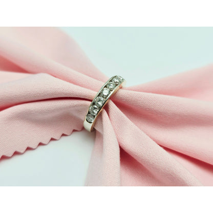 14K Yellow Gold Single Row Diamond Wedding Ring Band