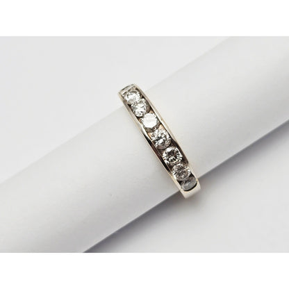 14K Yellow Gold Single Row Diamond Wedding Ring Band