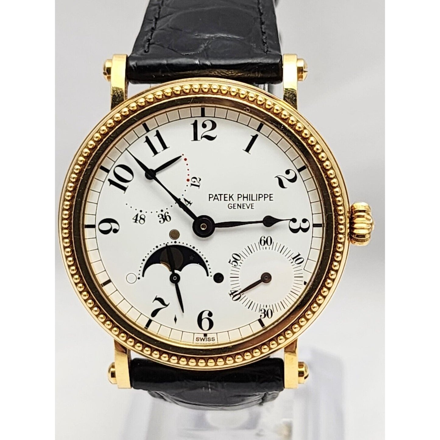 Patek Philippe 5015 Complications 18K Gold 35mm Watch Moon Phase Power Reserve