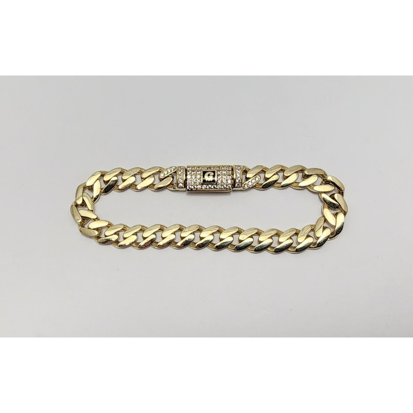 14K Yellow Gold Cuban CZ Link Bracelet