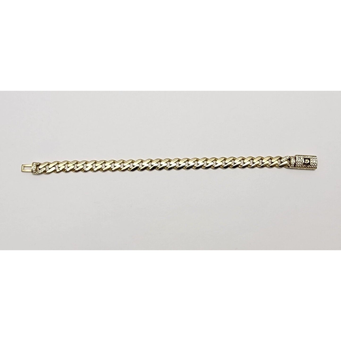 14K Yellow Gold Cuban CZ Link Bracelet