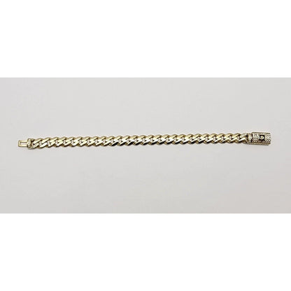 14K Yellow Gold Cuban CZ Link Bracelet