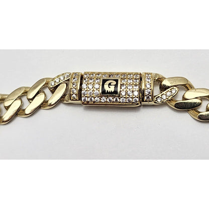 14K Yellow Gold Cuban CZ Link Bracelet