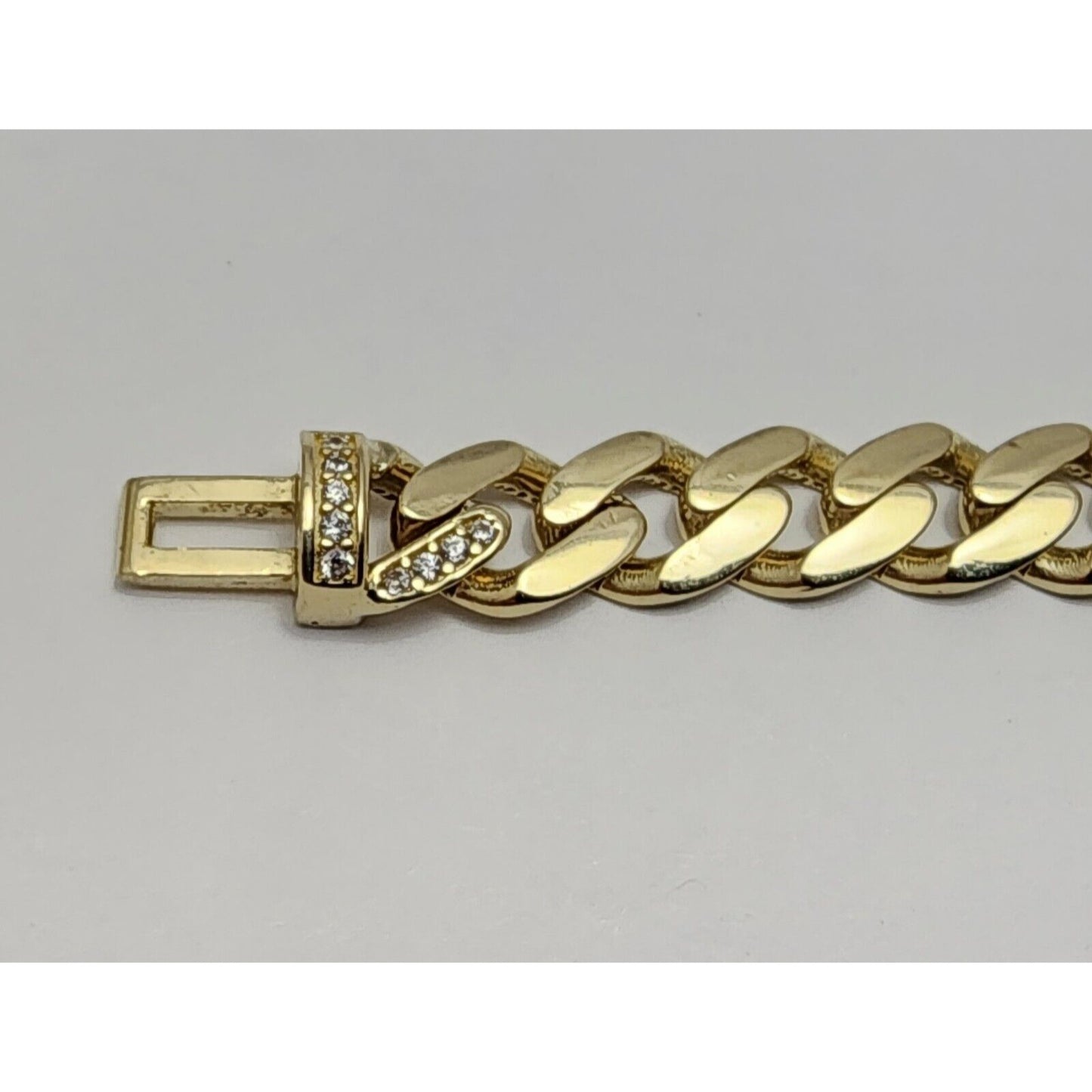 14K Yellow Gold Cuban CZ Link Bracelet