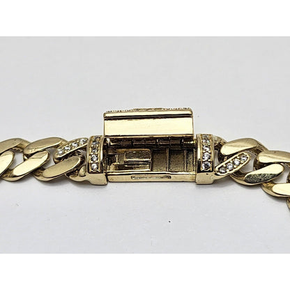 14K Yellow Gold Cuban CZ Link Bracelet