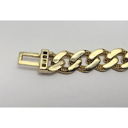 14K Yellow Gold Cuban CZ Link Bracelet