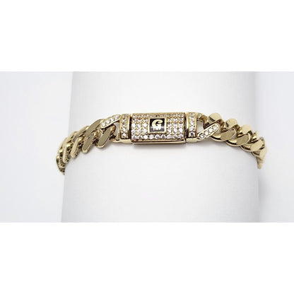 14K Yellow Gold Cuban CZ Link Bracelet