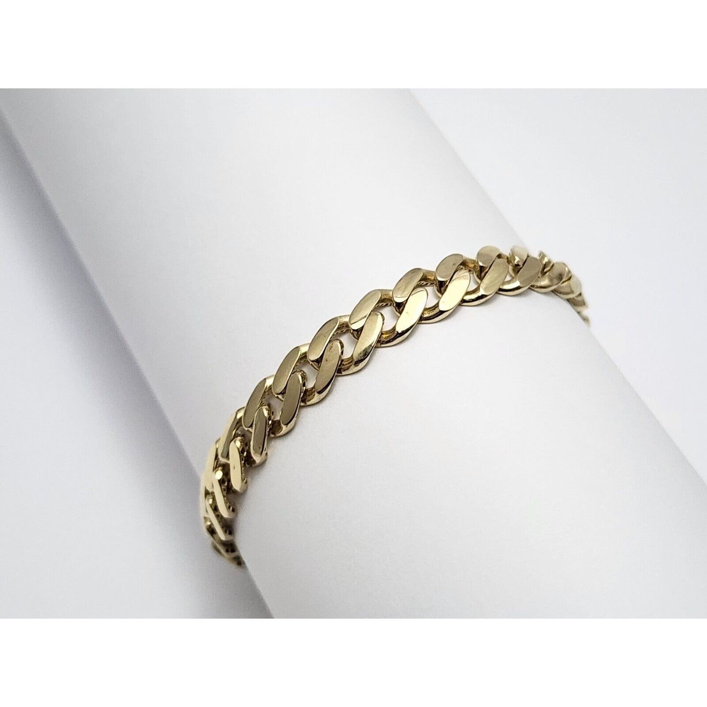 14K Yellow Gold Cuban CZ Link Bracelet