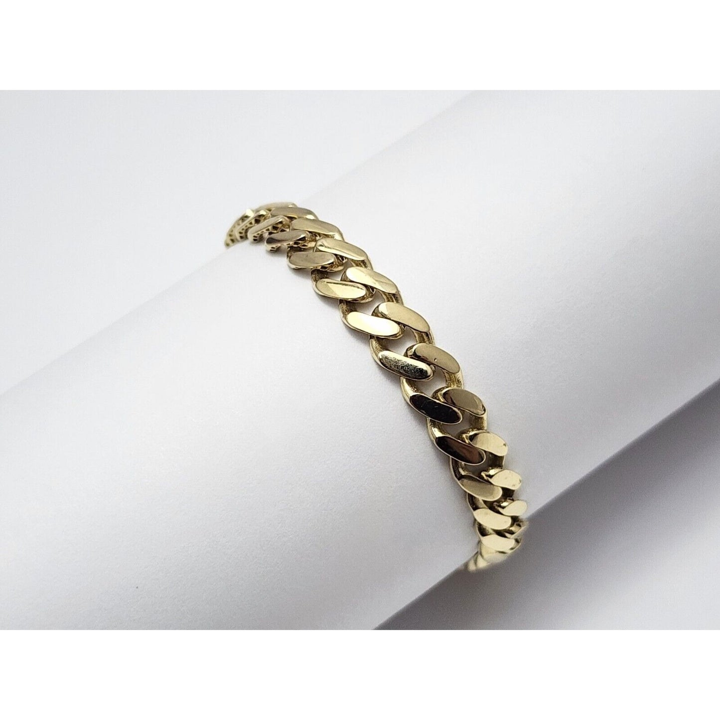 14K Yellow Gold Cuban CZ Link Bracelet