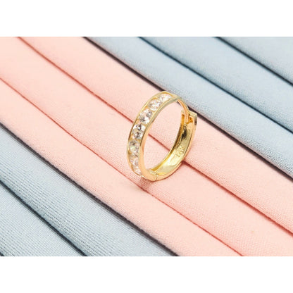 Single 14K Yellow Gold CZ Back Flap Hinge Earring