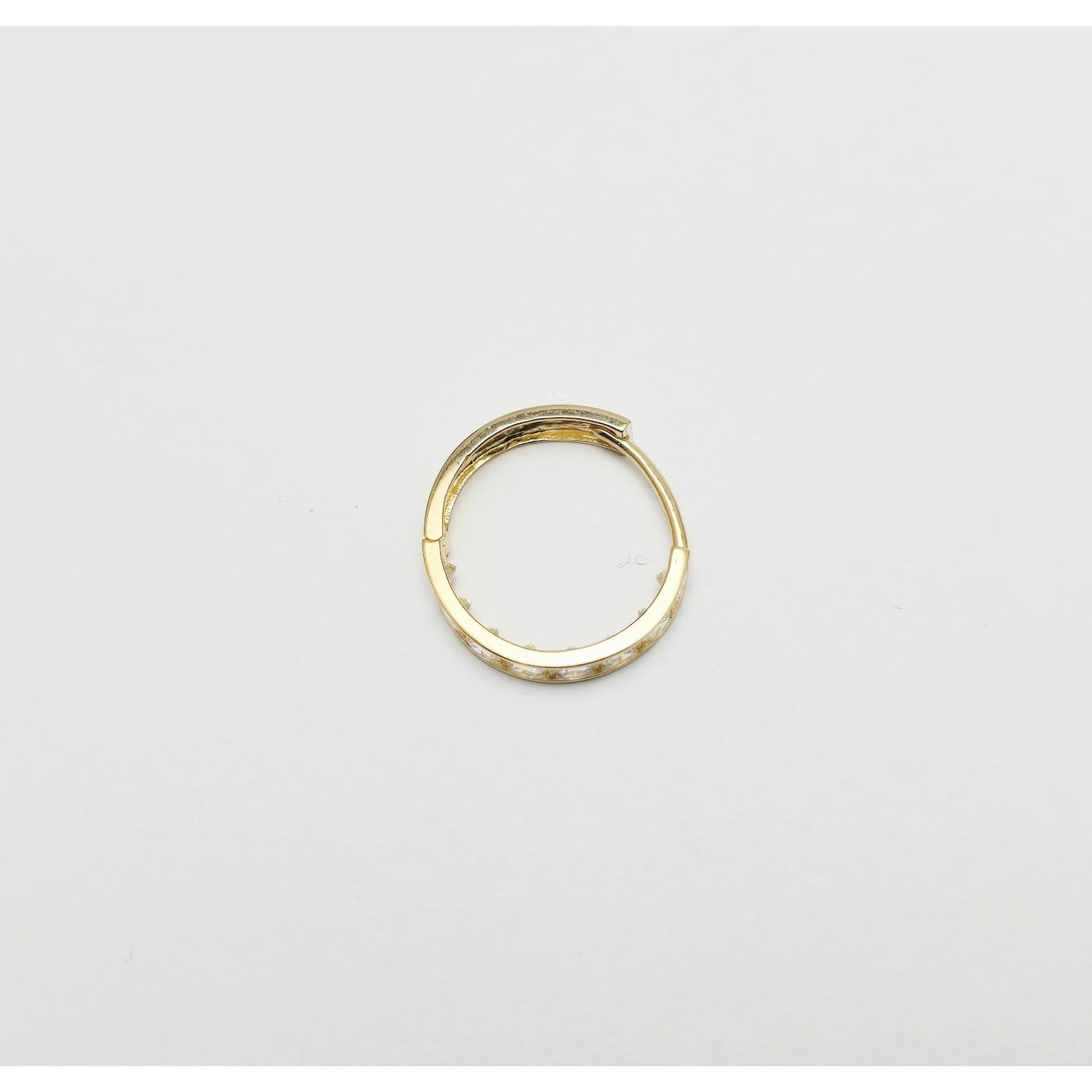 Single 14K Yellow Gold CZ Back Flap Hinge Earring