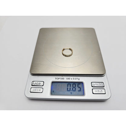 Single 14K Yellow Gold CZ Back Flap Hinge Earring