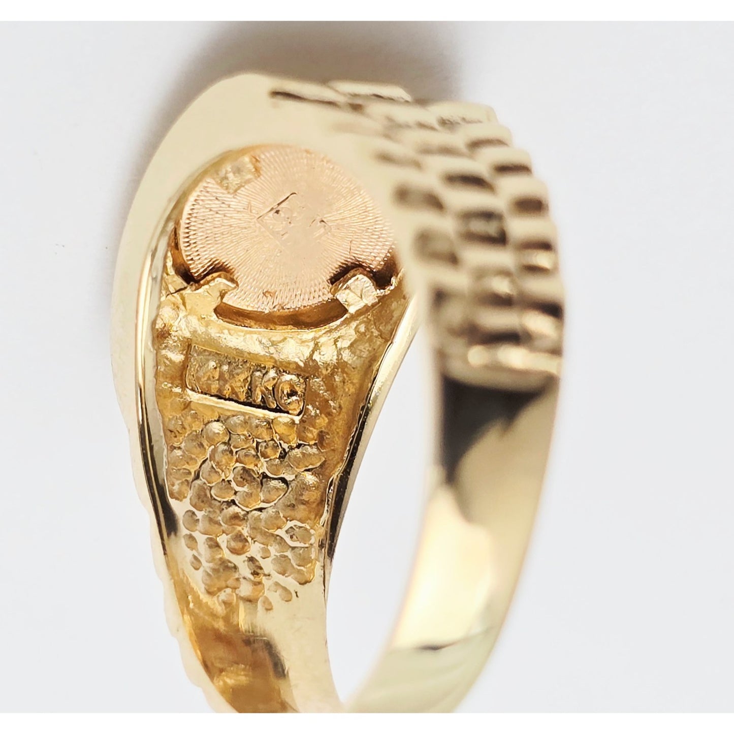 14K Yellow Gold Zodiac Horoscope Taurus Rolex Ring