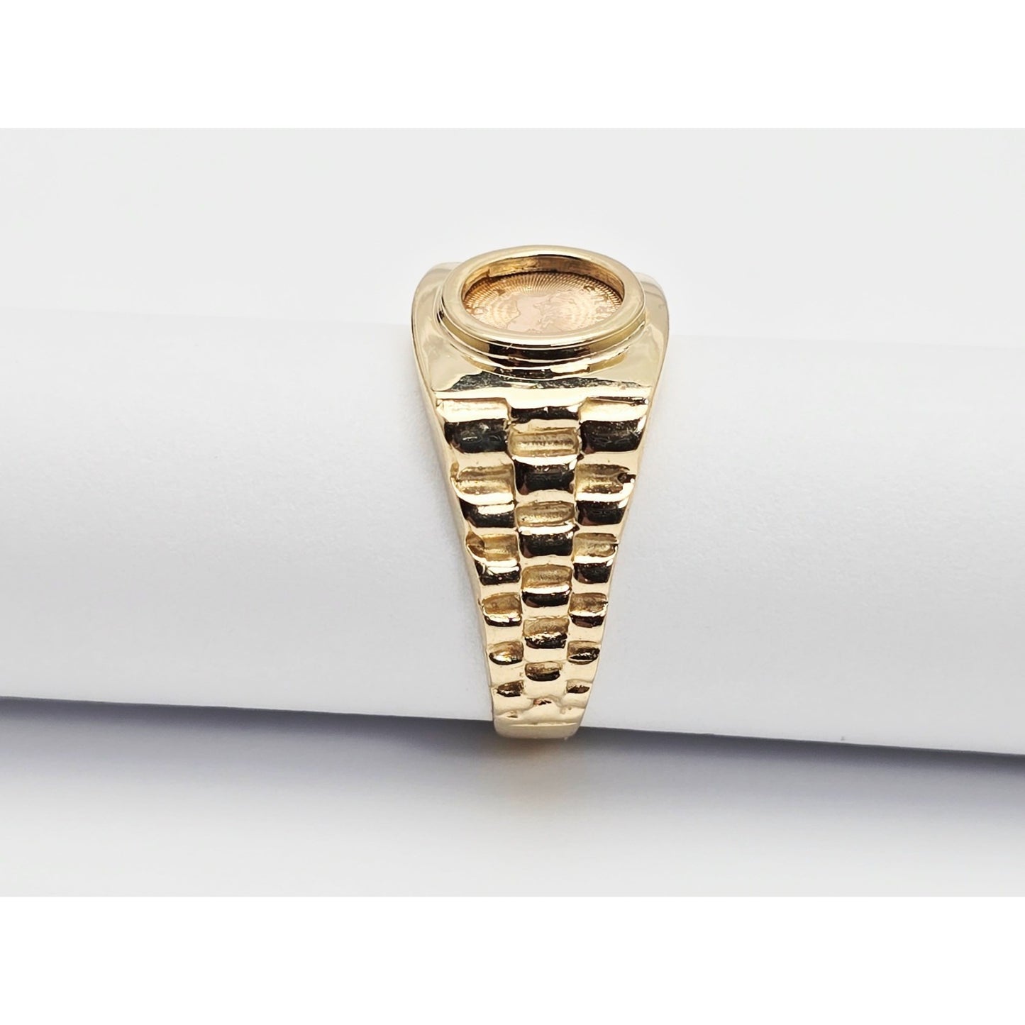 14K Yellow Gold Zodiac Horoscope Taurus Rolex Ring
