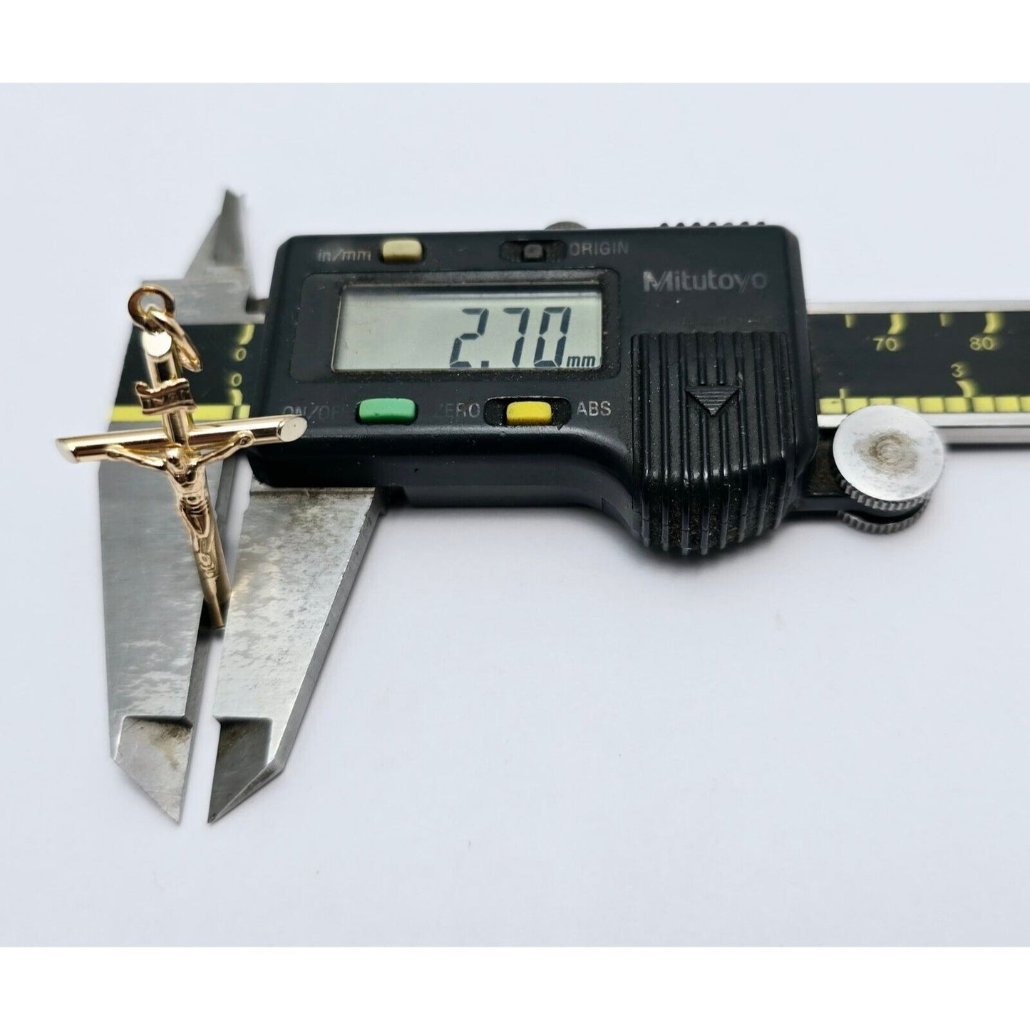 14K Yellow Gold Religious Jesus on Cross Charm Pendant