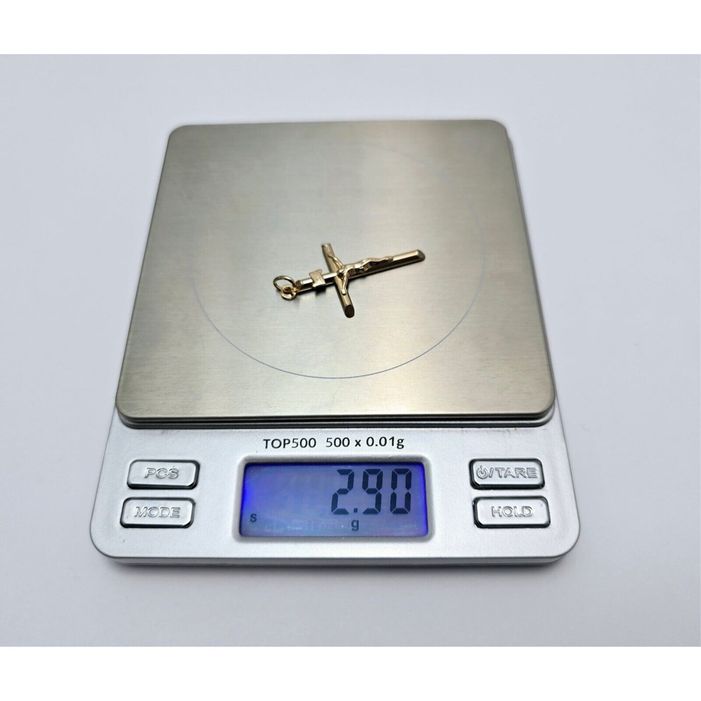 14K Yellow Gold Religious Jesus on Cross Charm Pendant