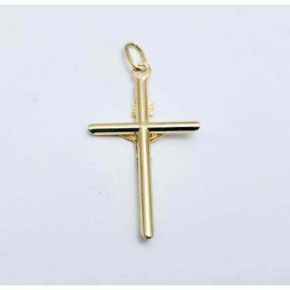14K Yellow Gold Religious Jesus on Cross Charm Pendant