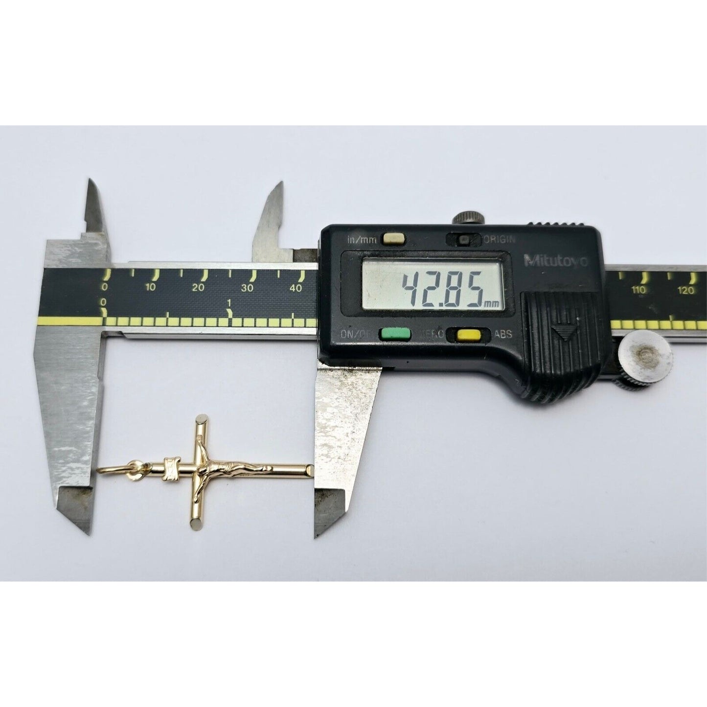 14K Yellow Gold Religious Jesus on Cross Charm Pendant