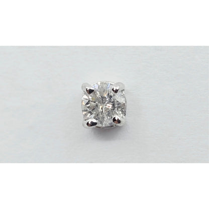 14K White Gold Round Cut Diamond Stud Earrings