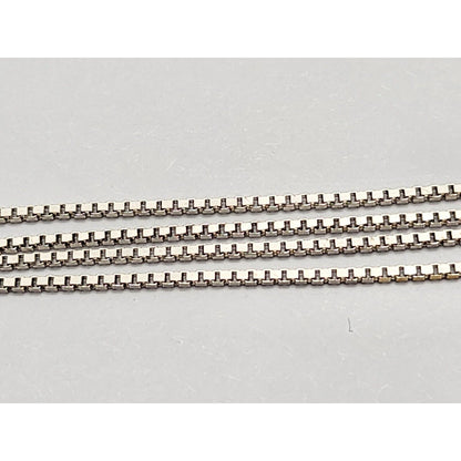 18K White Gold Box Link Chain Necklace