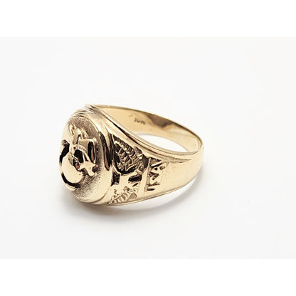 10K Yellow Gold United States Marine Corps Ring