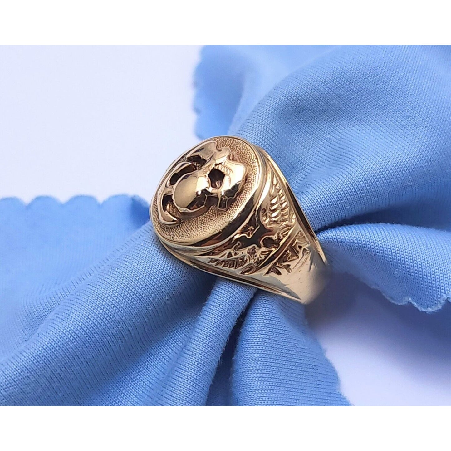 10K Yellow Gold United States Marine Corps Ring