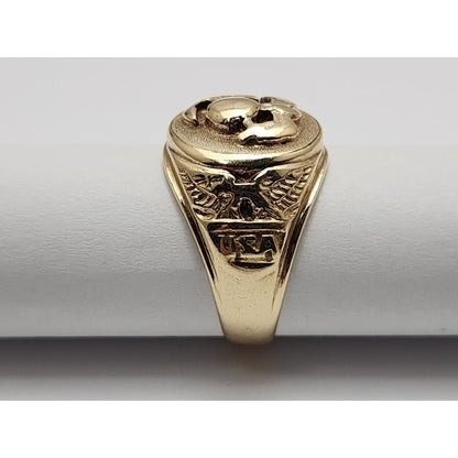 10K Yellow Gold United States Marine Corps Ring