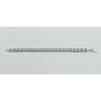 14K White Gold Diamond Tennis Link Bracelet