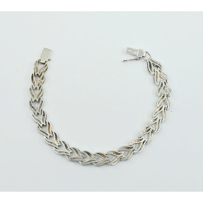14K White Gold Diamond Tennis Link Bracelet