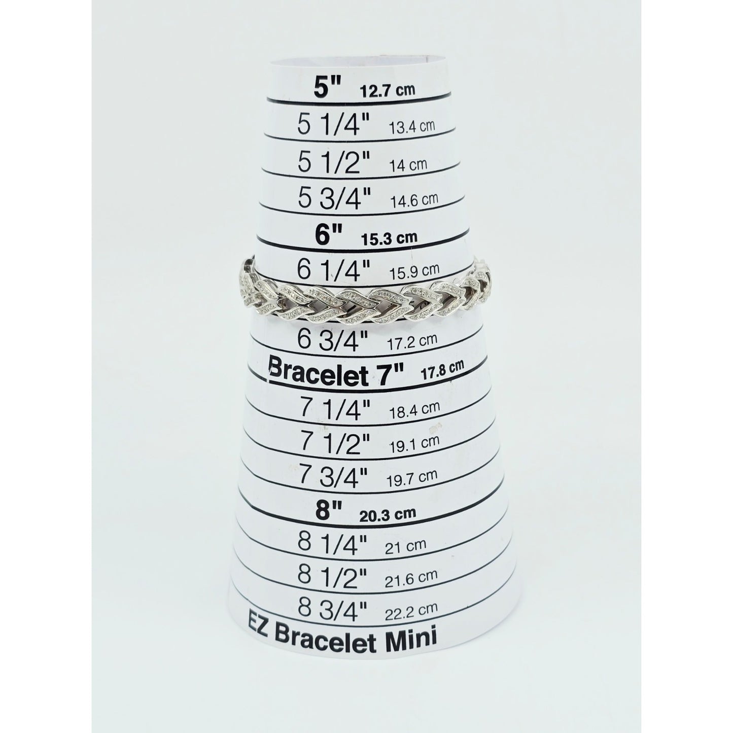 14K White Gold Diamond Tennis Link Bracelet