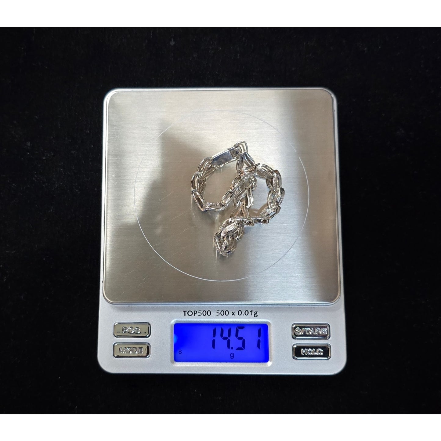 14K White Gold Diamond Tennis Link Bracelet