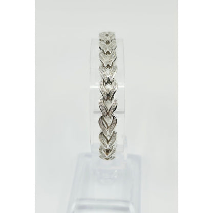 14K White Gold Diamond Tennis Link Bracelet