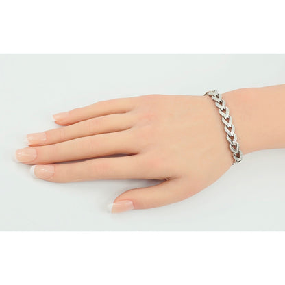 14K White Gold Diamond Tennis Link Bracelet