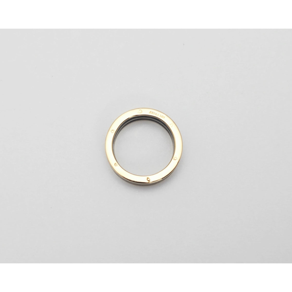 14K Yellow Gold Double Row Onyx Wedding Band Ring