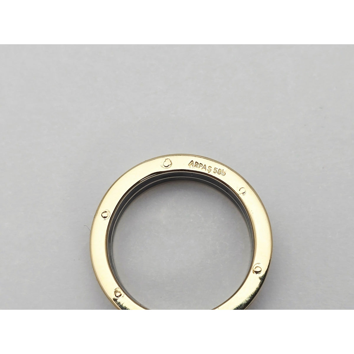 14K Yellow Gold Double Row Onyx Wedding Band Ring
