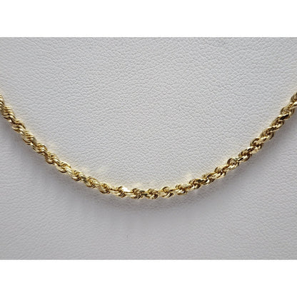 14K Yellow Gold Rope Chain Necklace