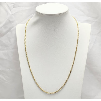 14K Yellow Gold Rope Chain Necklace