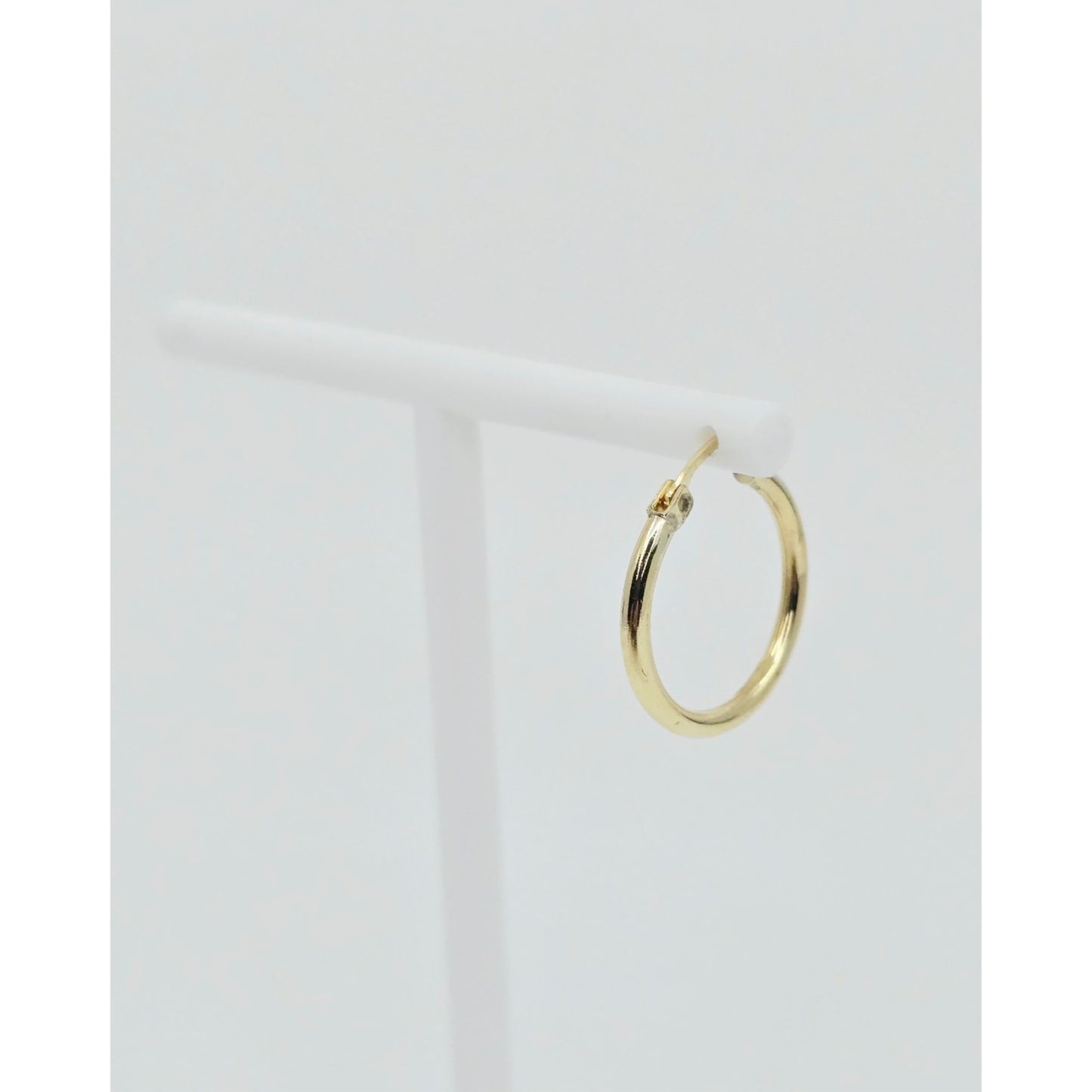 Single 14K Yellow Gold Clip on Hinge Hoop Earring