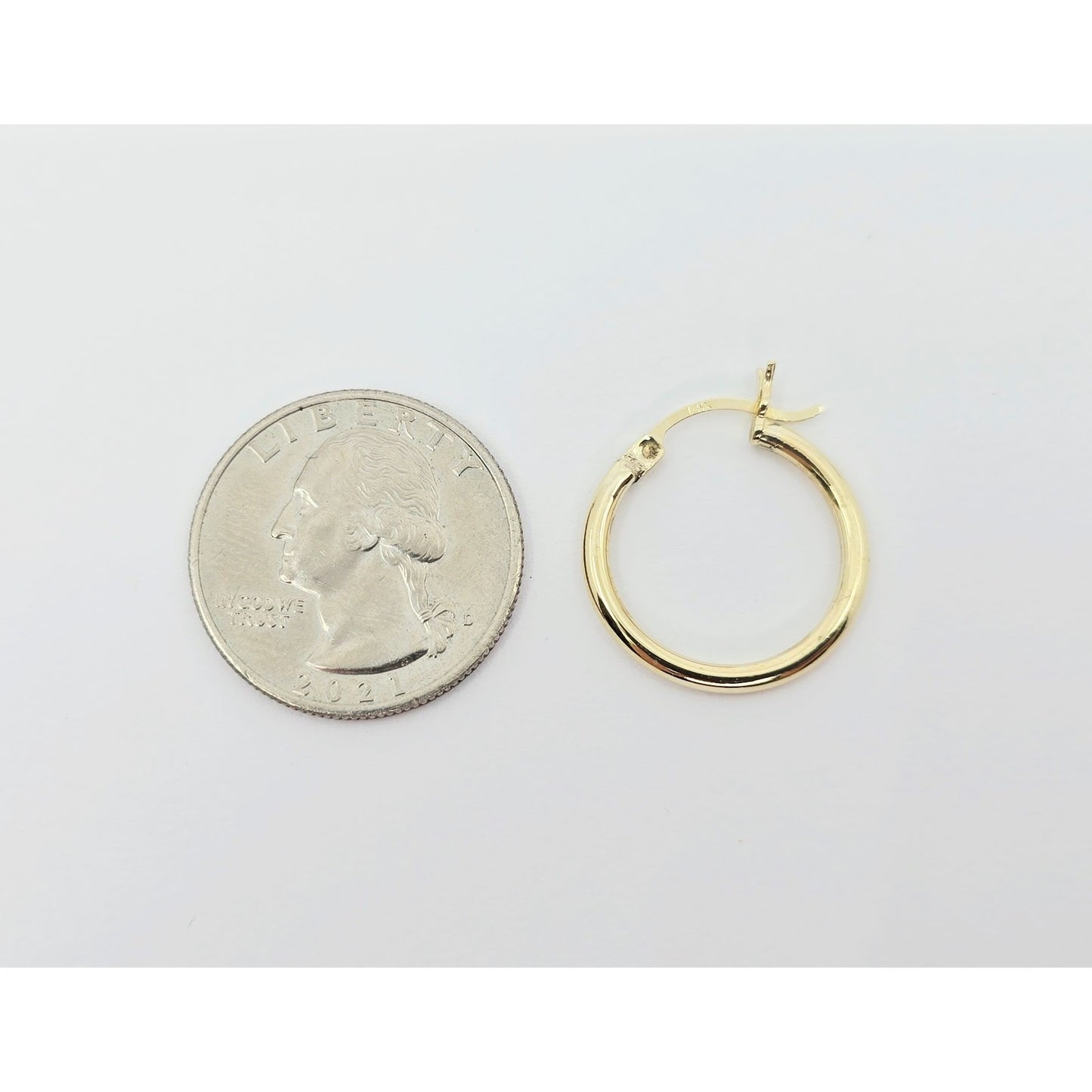 Single 14K Yellow Gold Clip on Hinge Hoop Earring