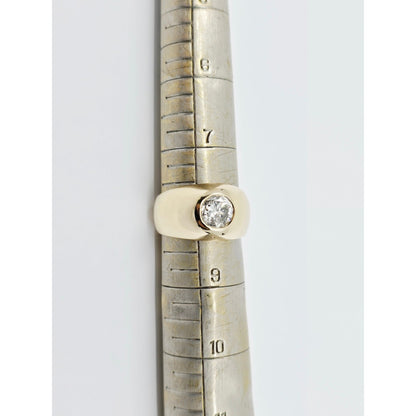 14K Yellow Gold Dome Bezel Set Old European Cut Diamond Ring
