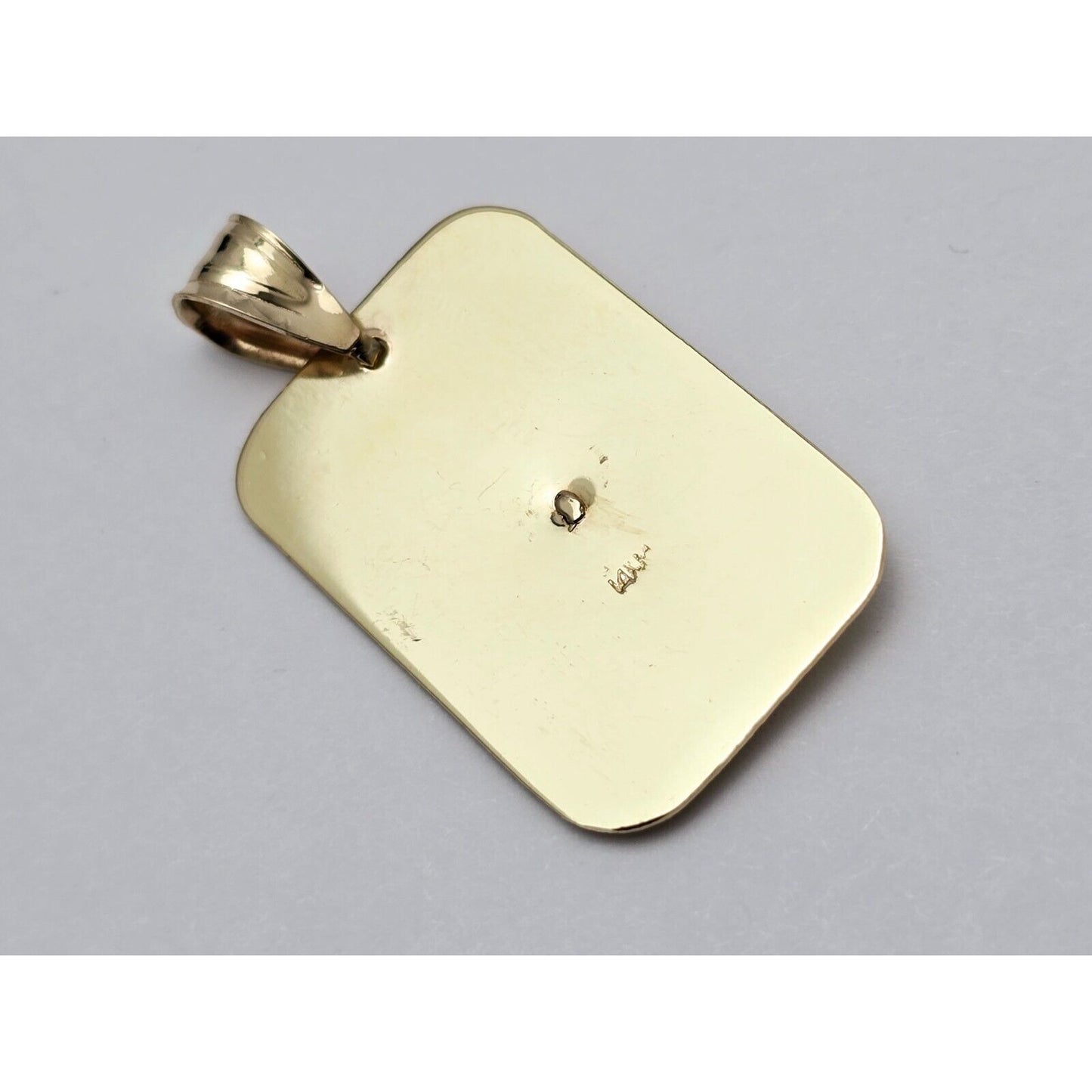 14K Yellow Gold Religious Diamond Cut Jesus Charm Pendant