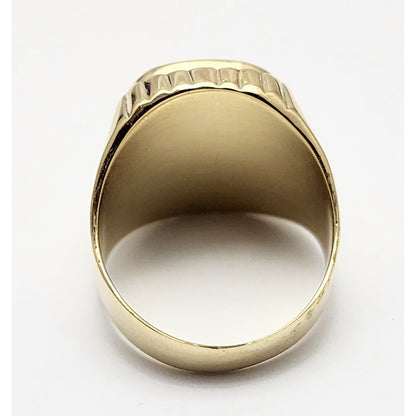 14K Yellow Gold Onyx Gemstone Ring