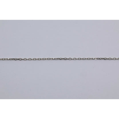 Thin 14K White Gold Diamond Vertical Bar Pendant Chain Necklace